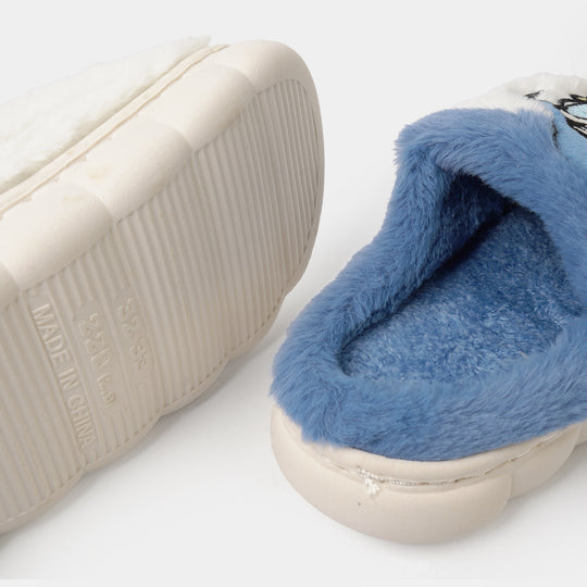 Boys Fur Slipper P-02-BLUE