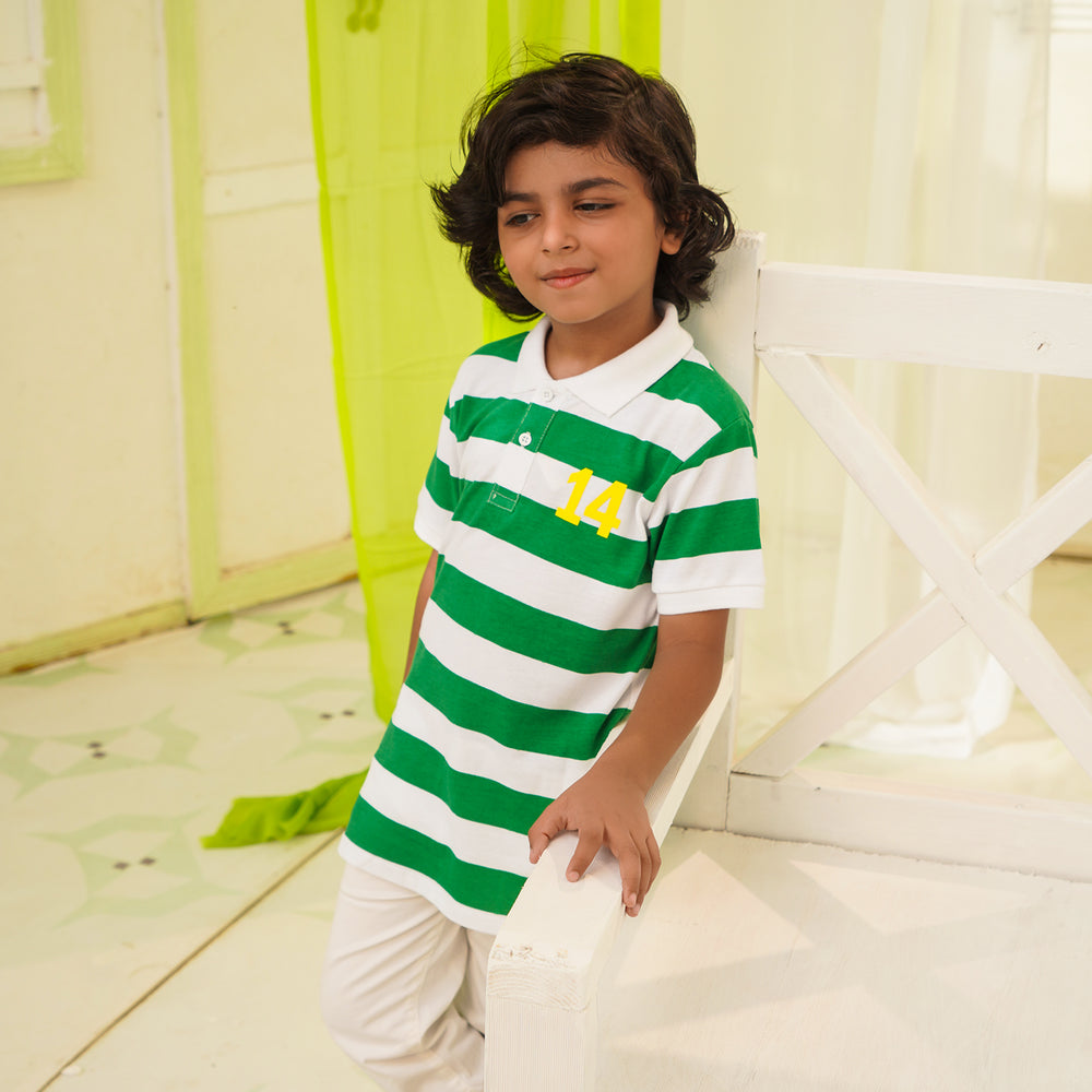 Boys Poly Cotton Polo No.14-Snow White
