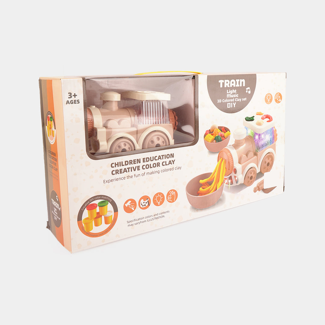 Kids Educational Color Clay Train Toy Set