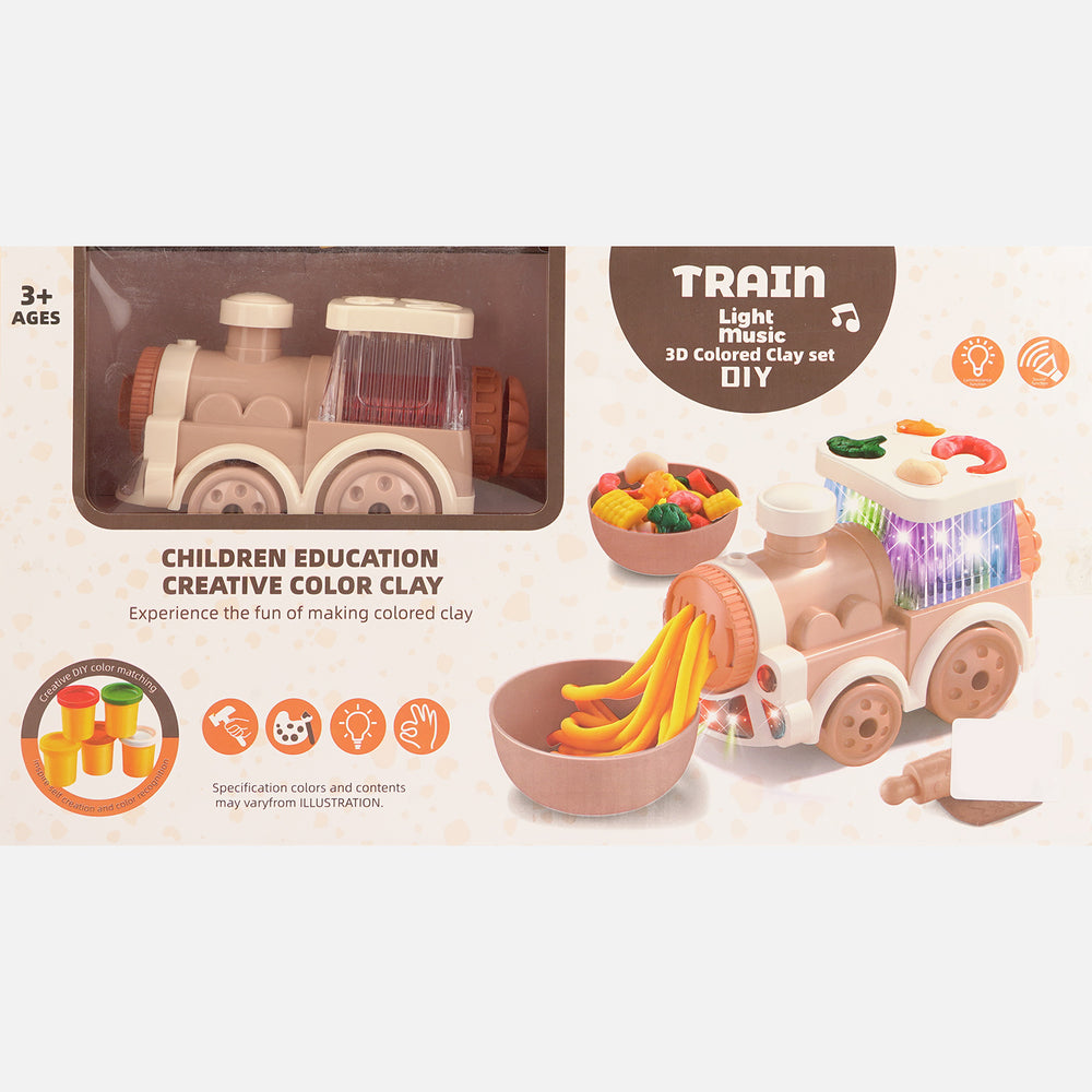 Kids Educational Color Clay Train Toy Set