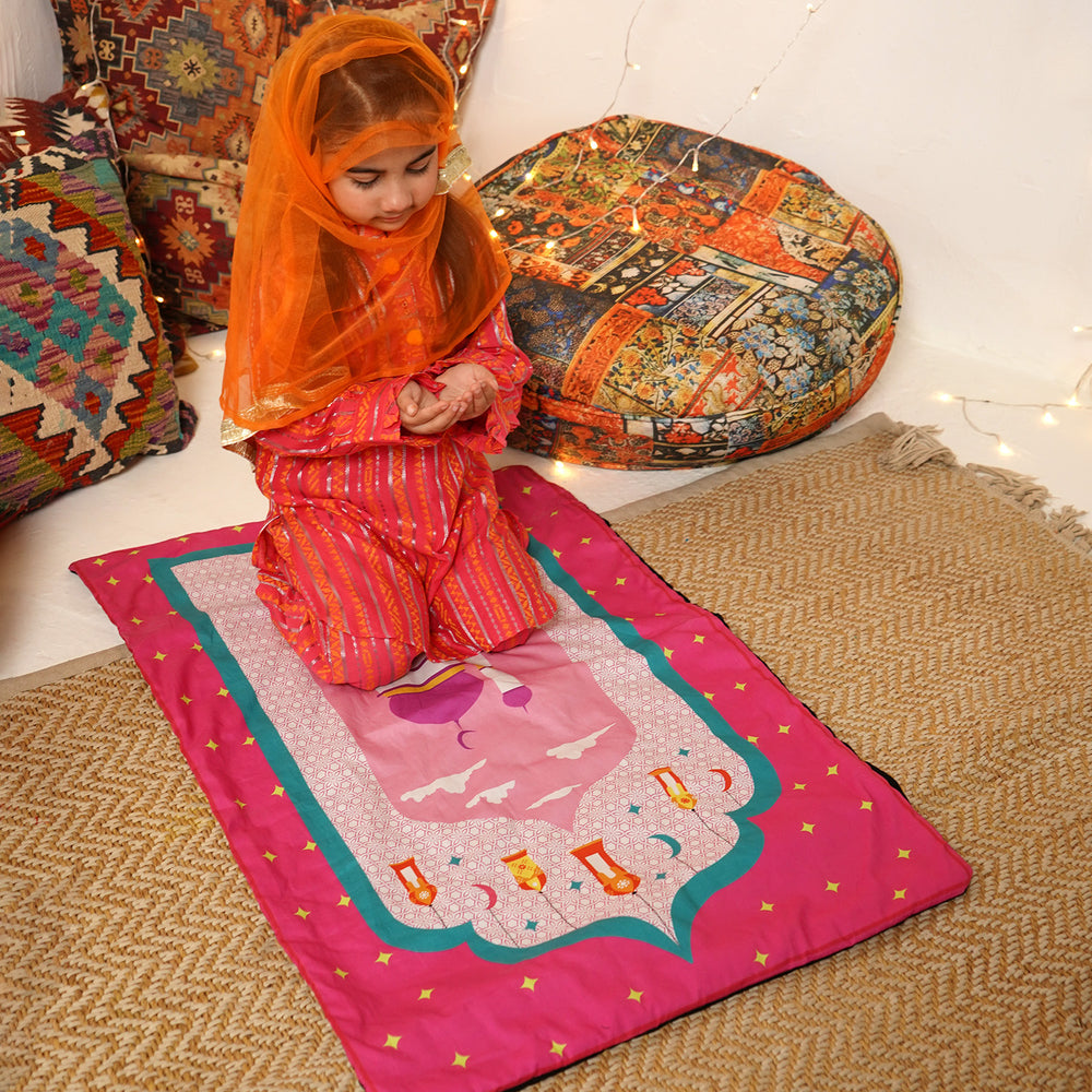 Kids Islamic Prayer Mat -Pink