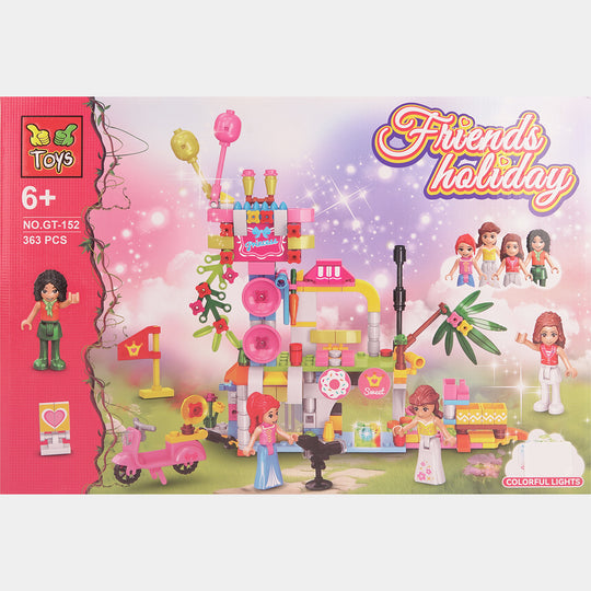 Princess Holiday Building Block Toy Set with Colorful Lights