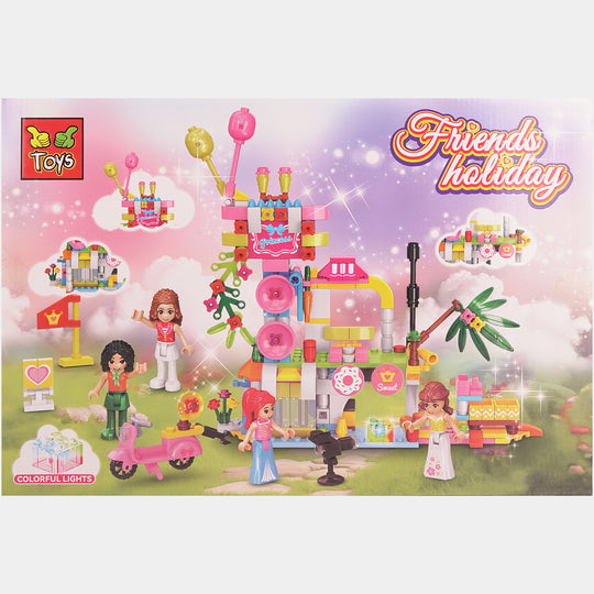 Princess Holiday Building Block Toy Set with Colorful Lights