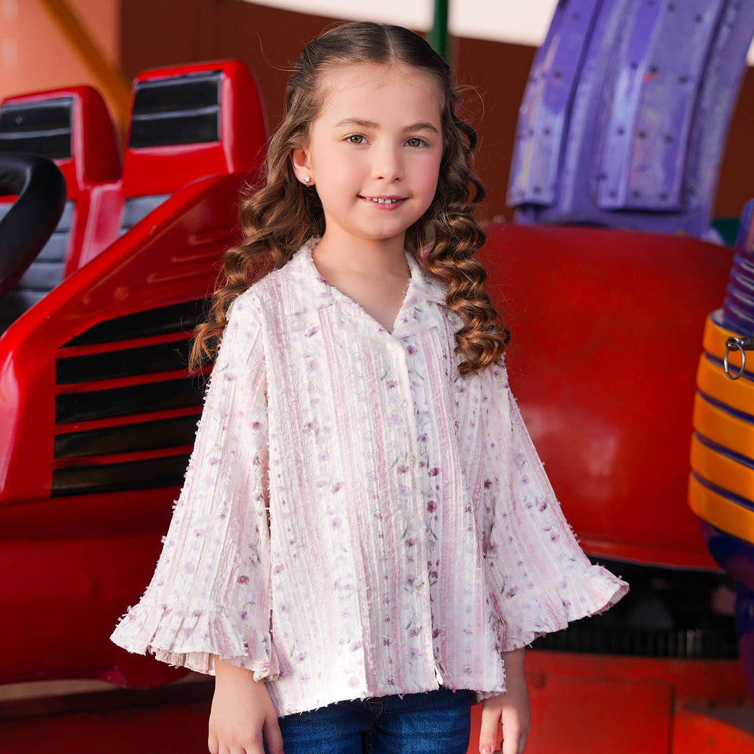 Girls Jacquard Top - Multi