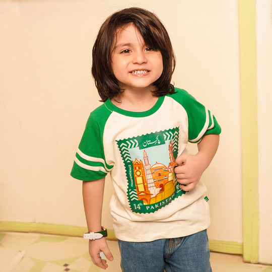 Boys Poly Cotton Jersey T-Shirts H/S HERITAGE OF PAKISTAN-Snow White