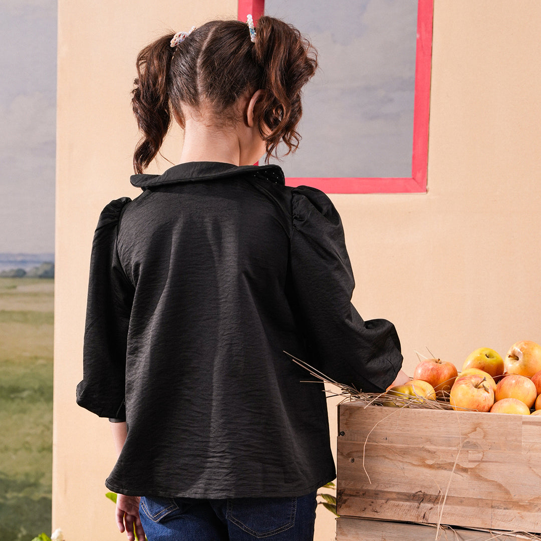 Girls Polyester Casual Top Glorious - Black