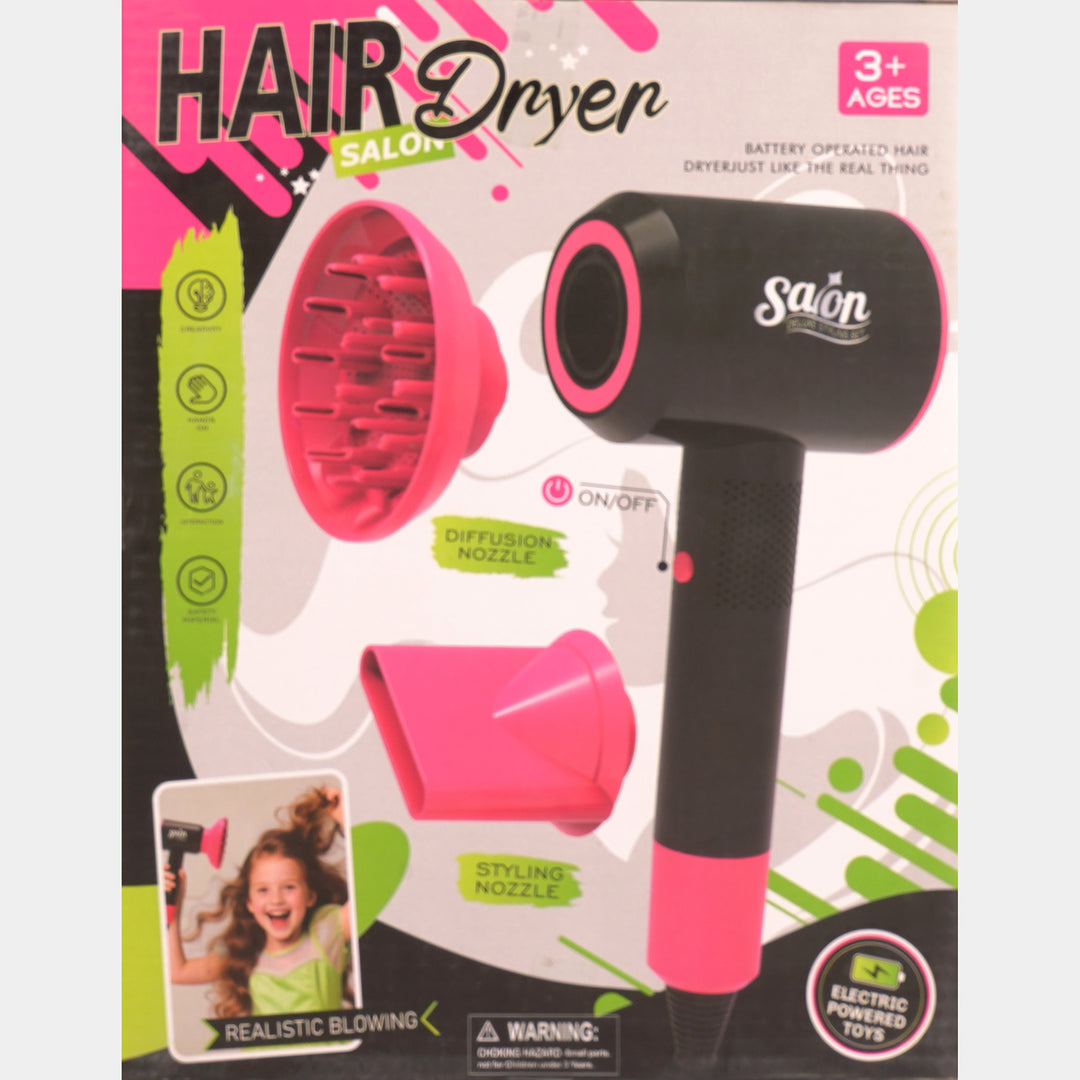Kids Electric Toy Hair Dryer and Salon Styling Set