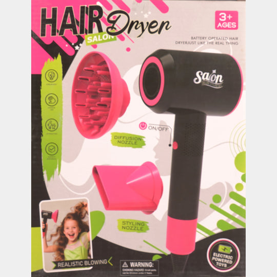 Kids Electric Toy Hair Dryer and Salon Styling Set