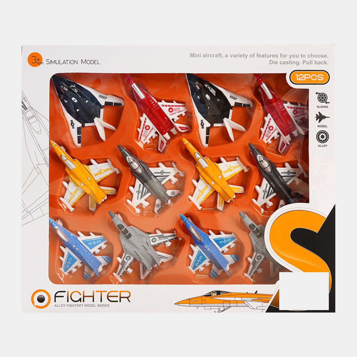 Die Cast Fighter Plane | 12PCs