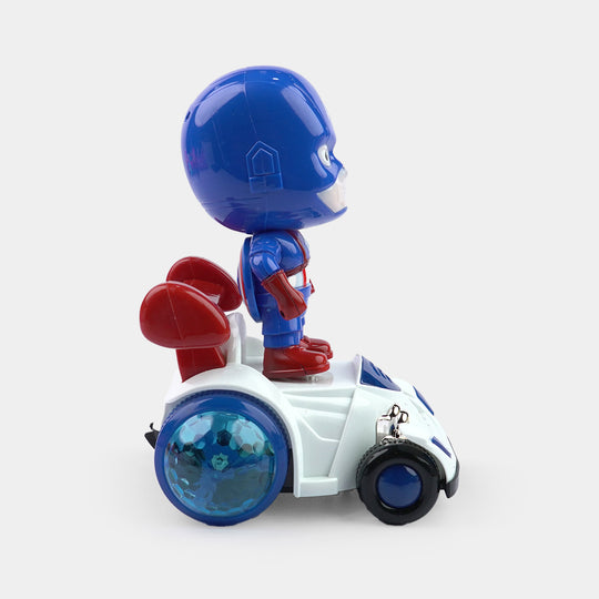 Children's Light-Up Musical Superhero Racing Car