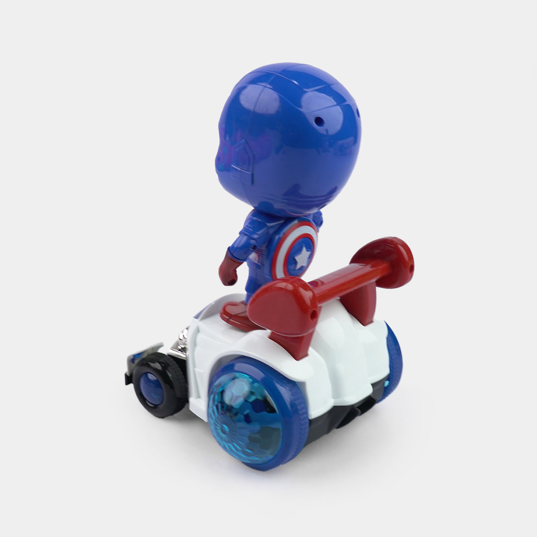 Children's Light-Up Musical Superhero Racing Car