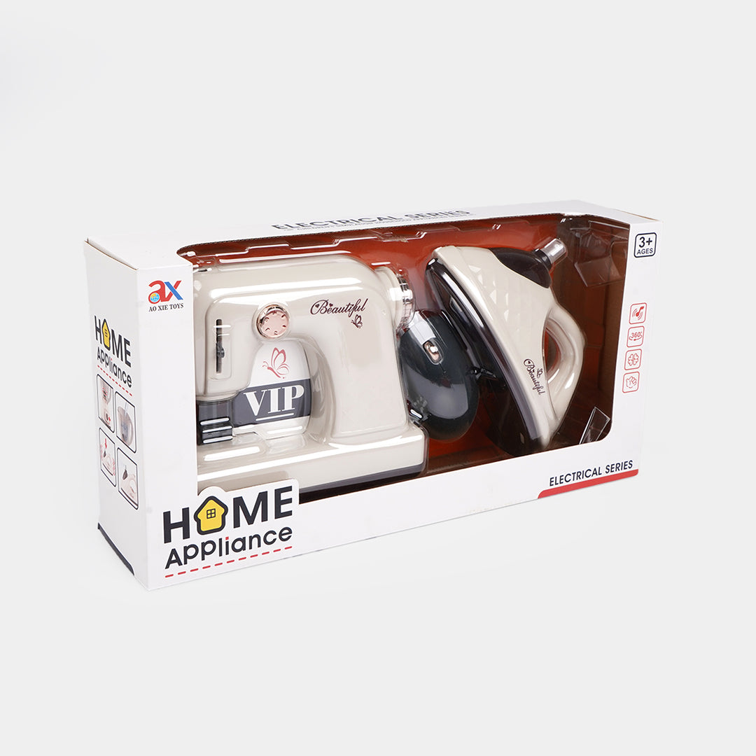 Kids Pretend Home Appliance Play Sewing Machine & Iron