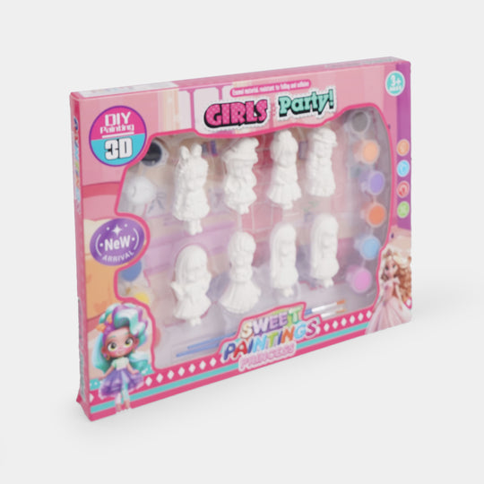 Diy Doll Gypsum Art & Coloring Set for Kids