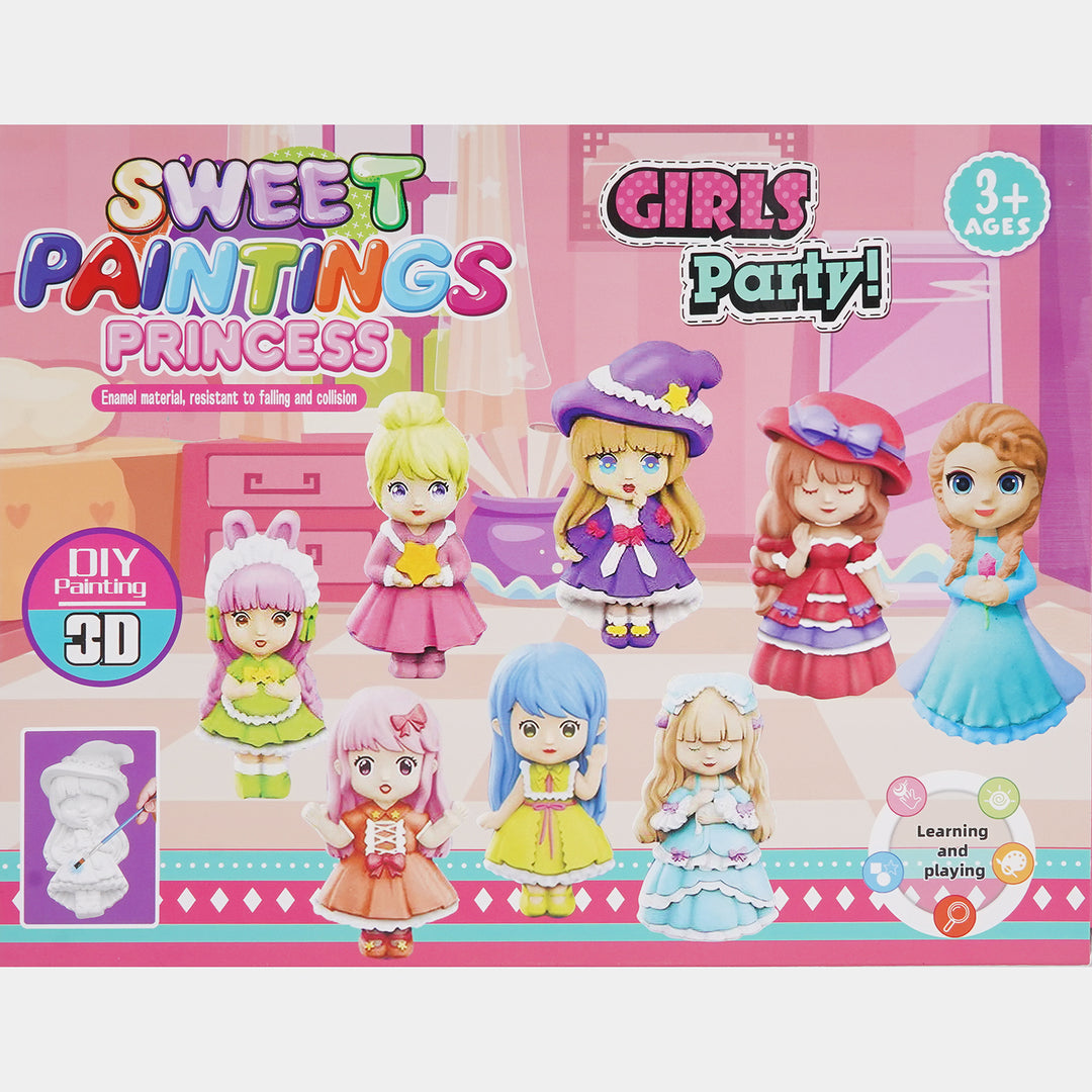 Diy Doll Gypsum Art & Coloring Set for Kids