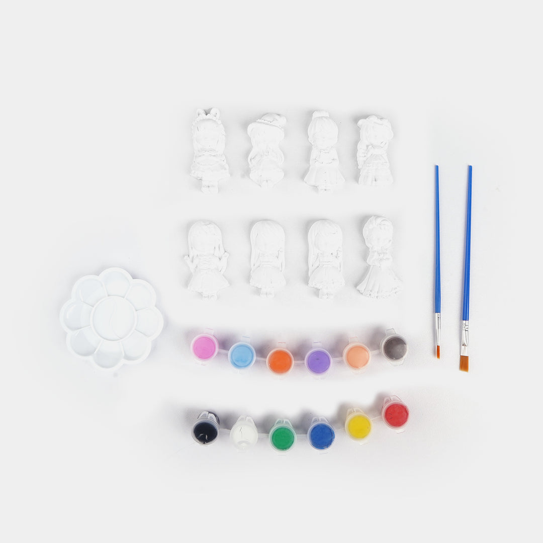 Diy Doll Gypsum Art & Coloring Set for Kids