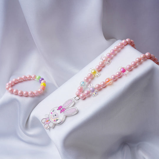 Girls Charm Beaded Necklace & Bracelet
