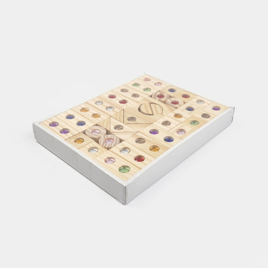 Wooden Stacking Blocks Gem Building 50Pcs