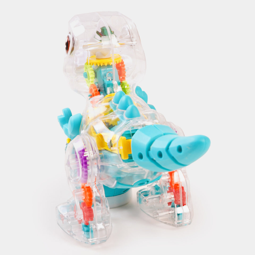 Transparent Gear Music/Light Dino For Kids