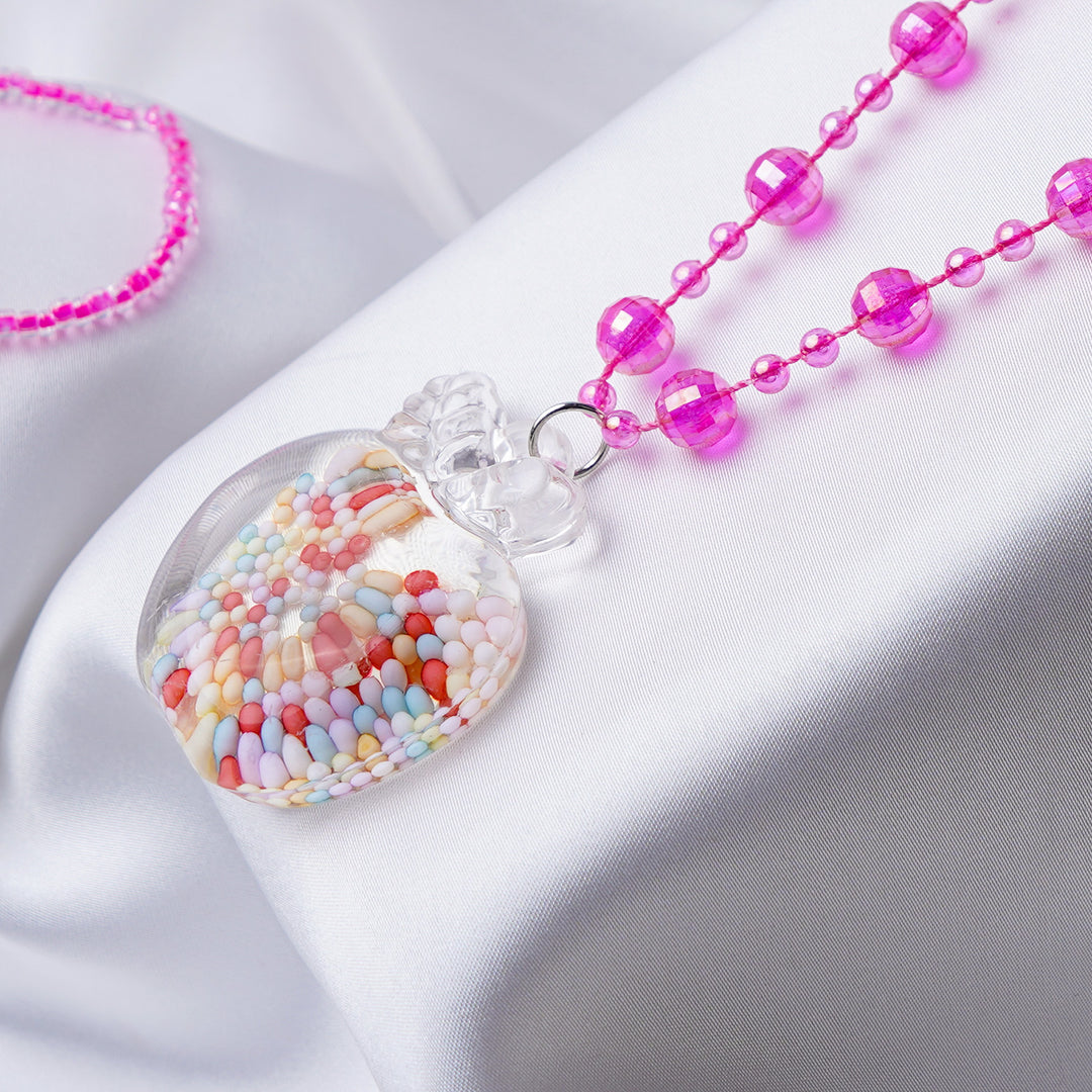 Girls Charm Beaded Necklace & Bracelet