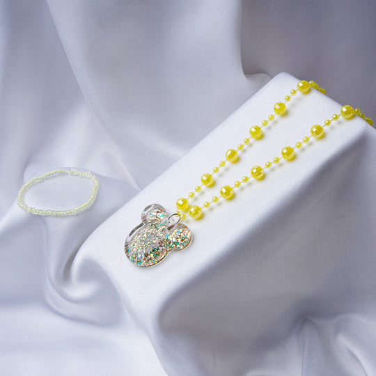 Girls Charm Beaded Necklace & Bracelet