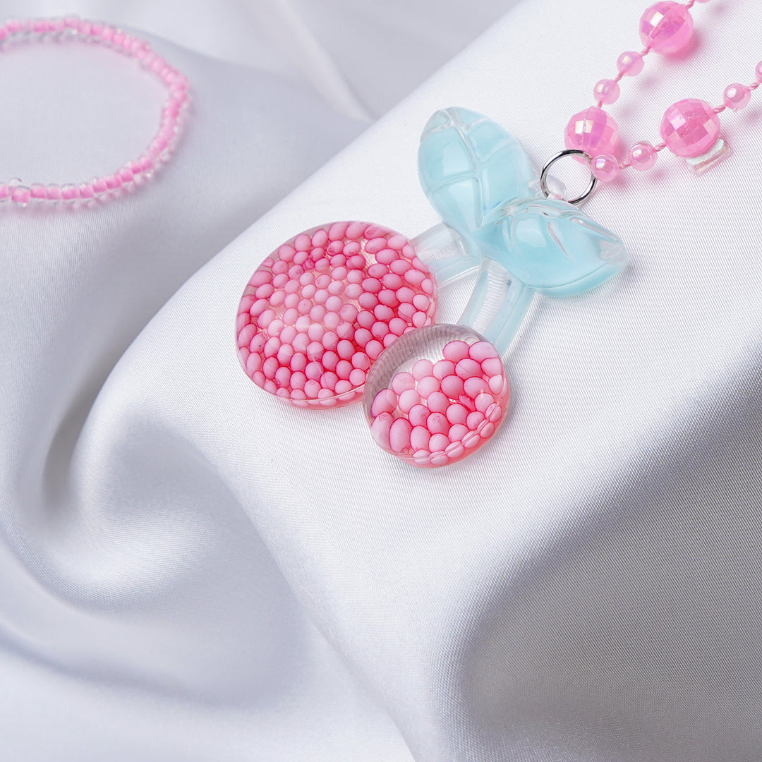 Girls Charm Beaded Necklace & Bracelet