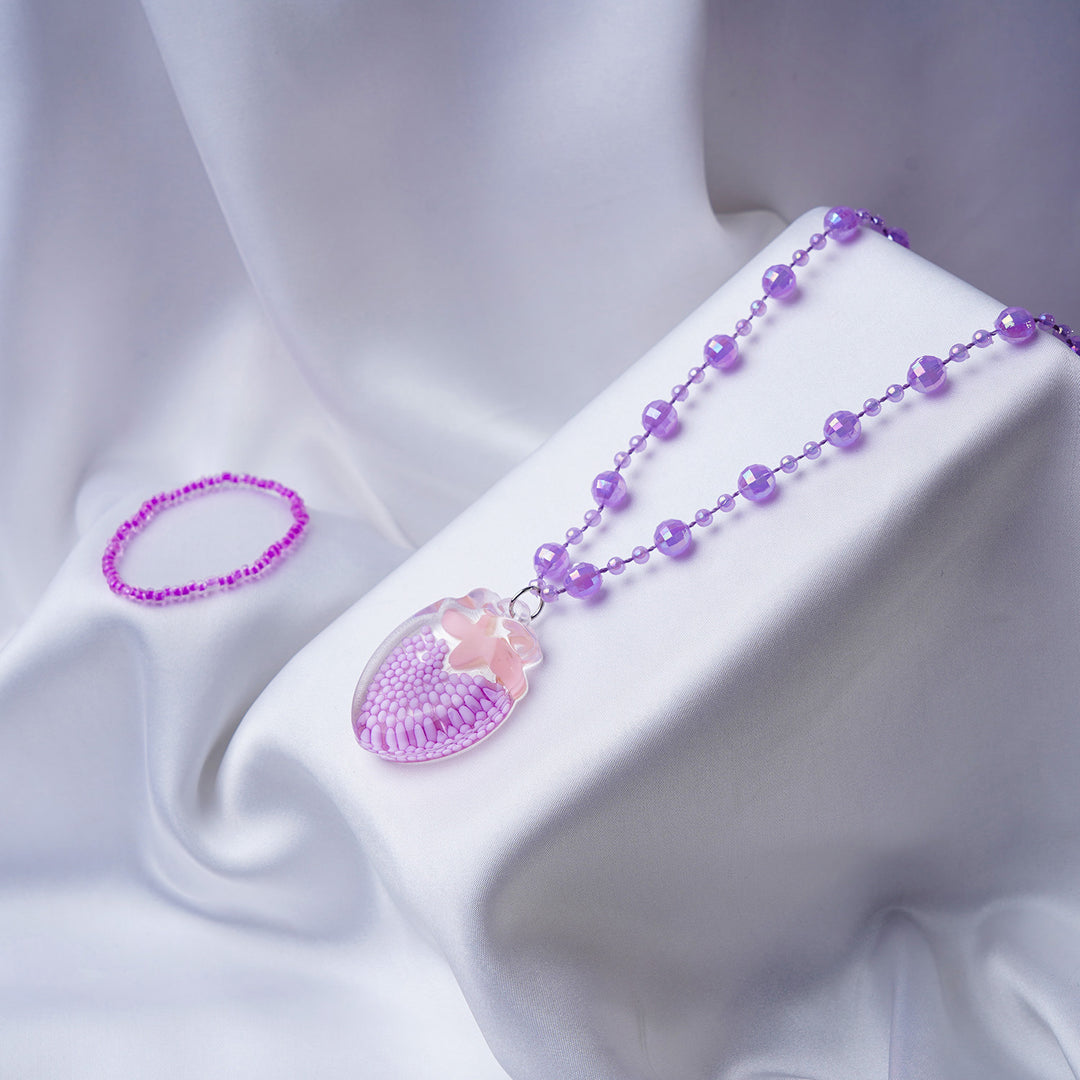 Girls Charm Beaded Necklace & Bracelet