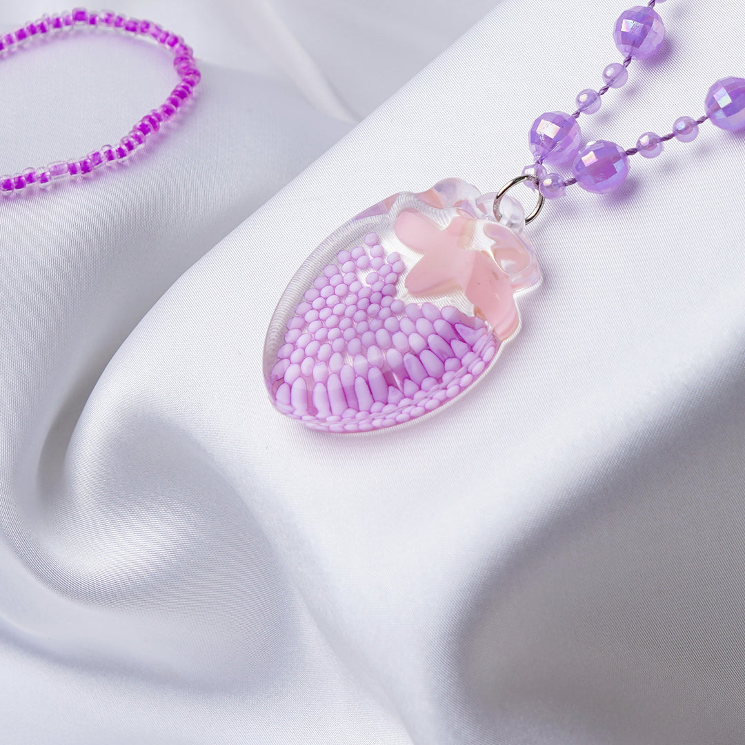 Girls Charm Beaded Necklace & Bracelet