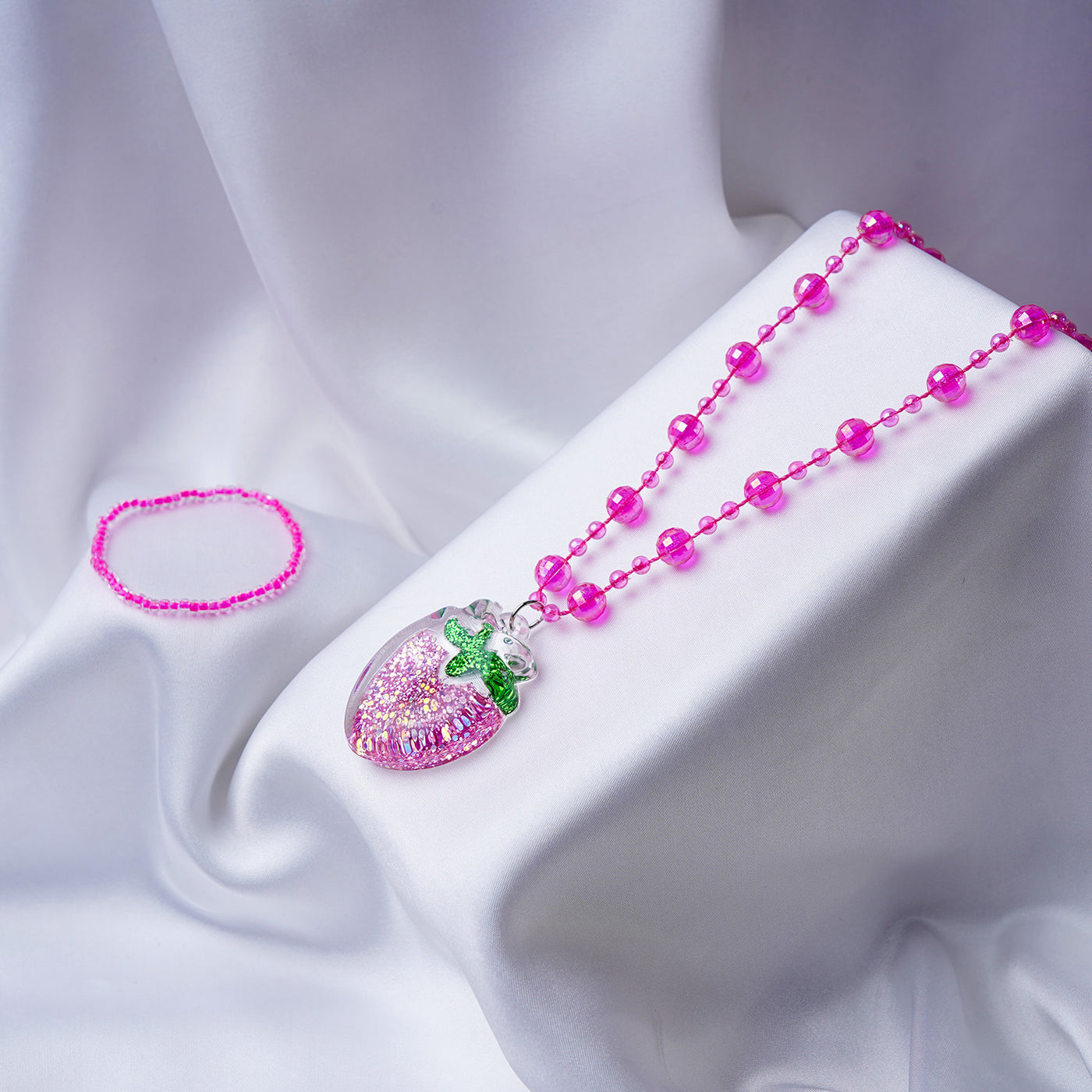 Girls Charm Beaded Necklace & Bracelet