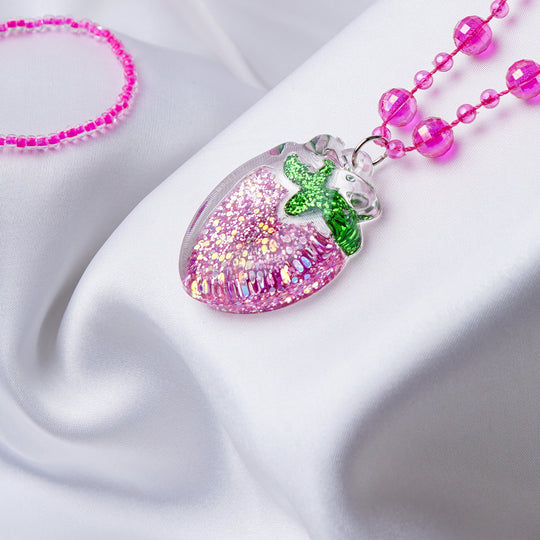 Girls Charm Beaded Necklace & Bracelet