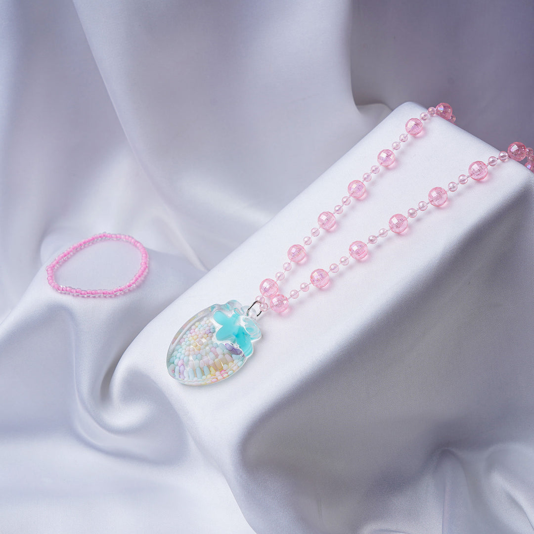 Girls Charm Beaded Necklace & Bracelet