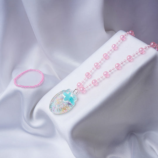 Girls Charm Beaded Necklace & Bracelet