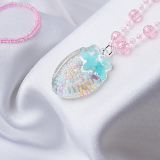 Girls Charm Beaded Necklace & Bracelet