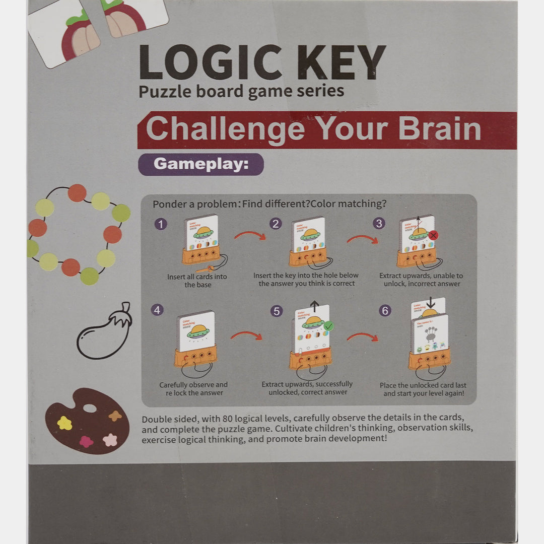 Montessori Logic Key Game with Flash Cards