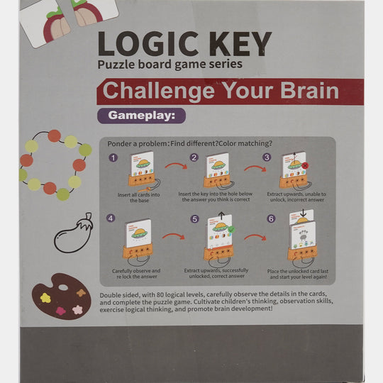 Montessori Logic Key Game with Flash Cards