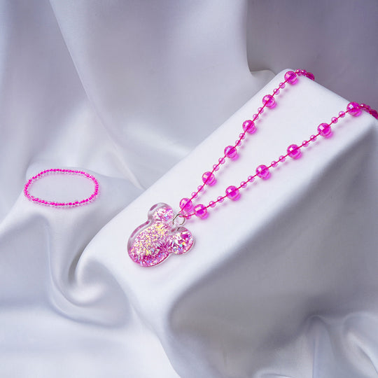 Girls Charm Beaded Necklace & Bracelet