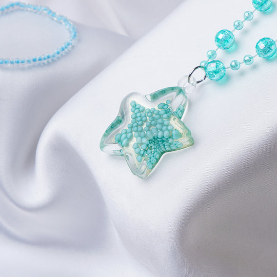 Girls Charm Beaded Necklace & Bracelet