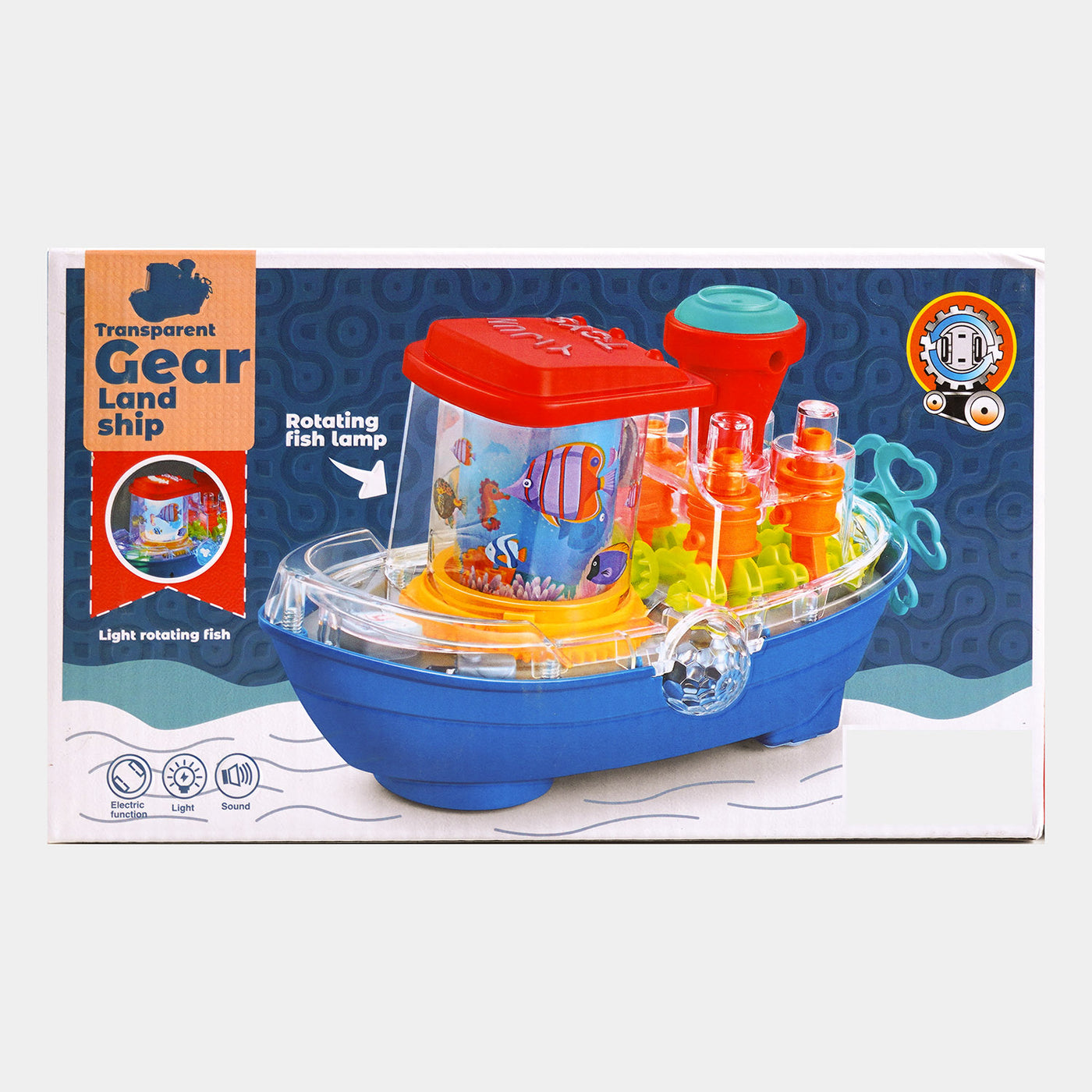 Transparent Gear Land ship 360 Rotate Toy For Kids