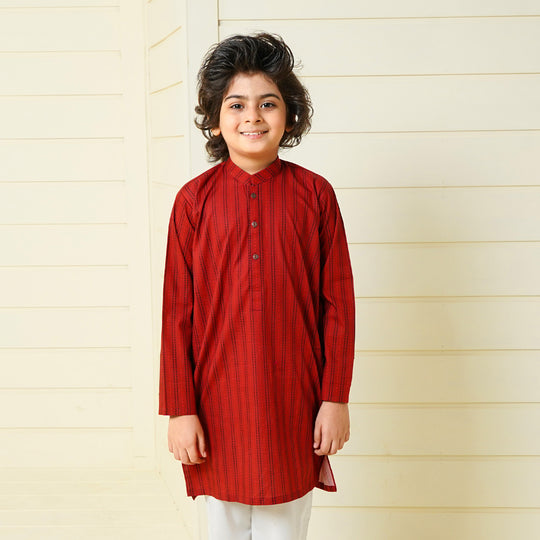 Boys Cotton Kurta - MAROON