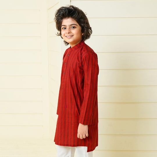 Boys Cotton Kurta - MAROON