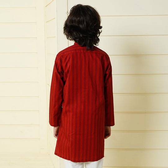 Boys Cotton Kurta - MAROON