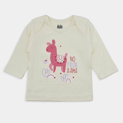 Infant Girls T Shirt 3Pc Llama-Mix