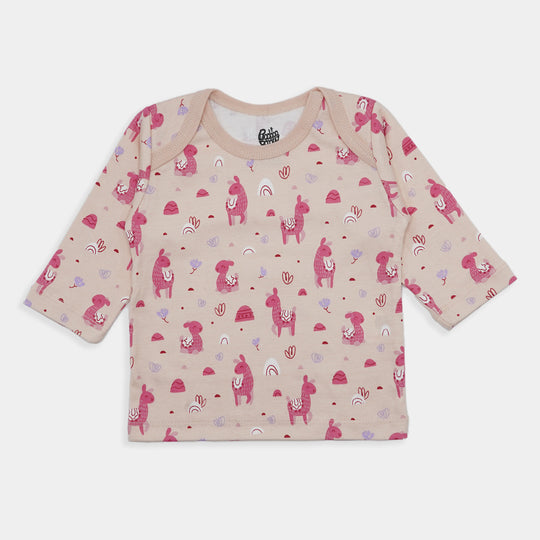 Infant Girls T Shirt 3Pc Llama-Mix