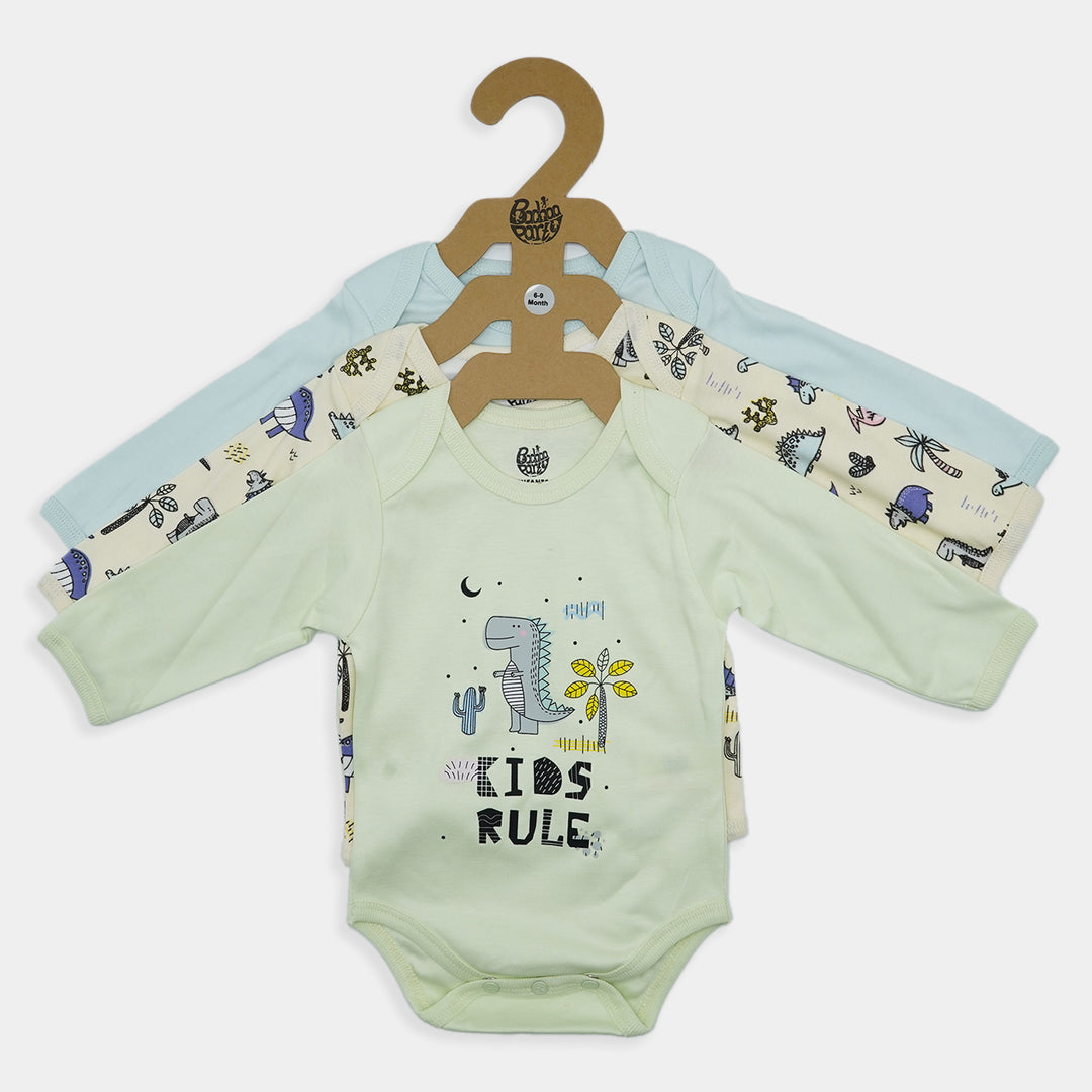 Infant Boys Cotton Romper 3Pc Dino