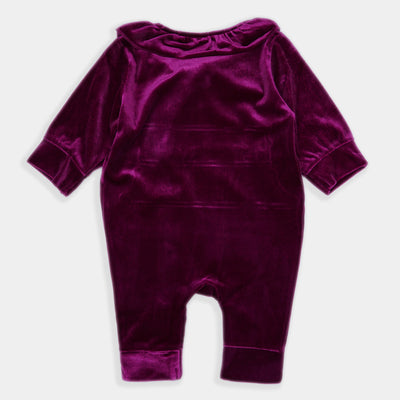 Infant Girls Knitted Romper -Magenta