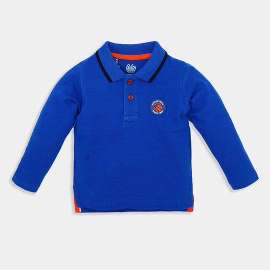 Infant Boys Cotton Polo Bear - Blue