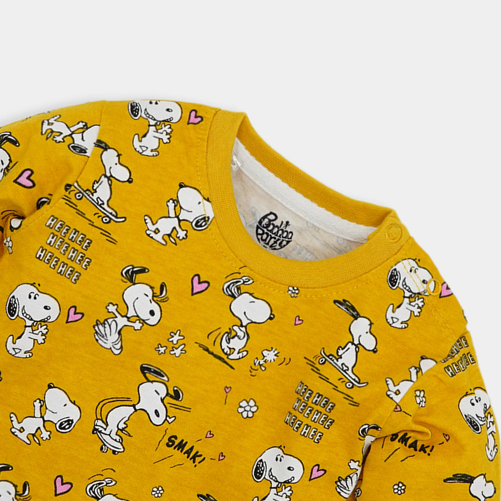 Infant Girls T-Shirt Character All Over - Yellow