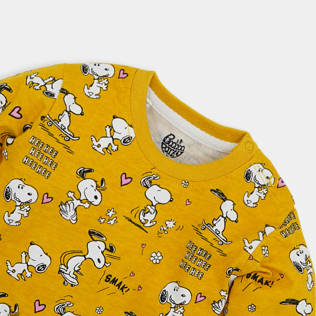Infant Girls T-Shirt Character All Over - Yellow