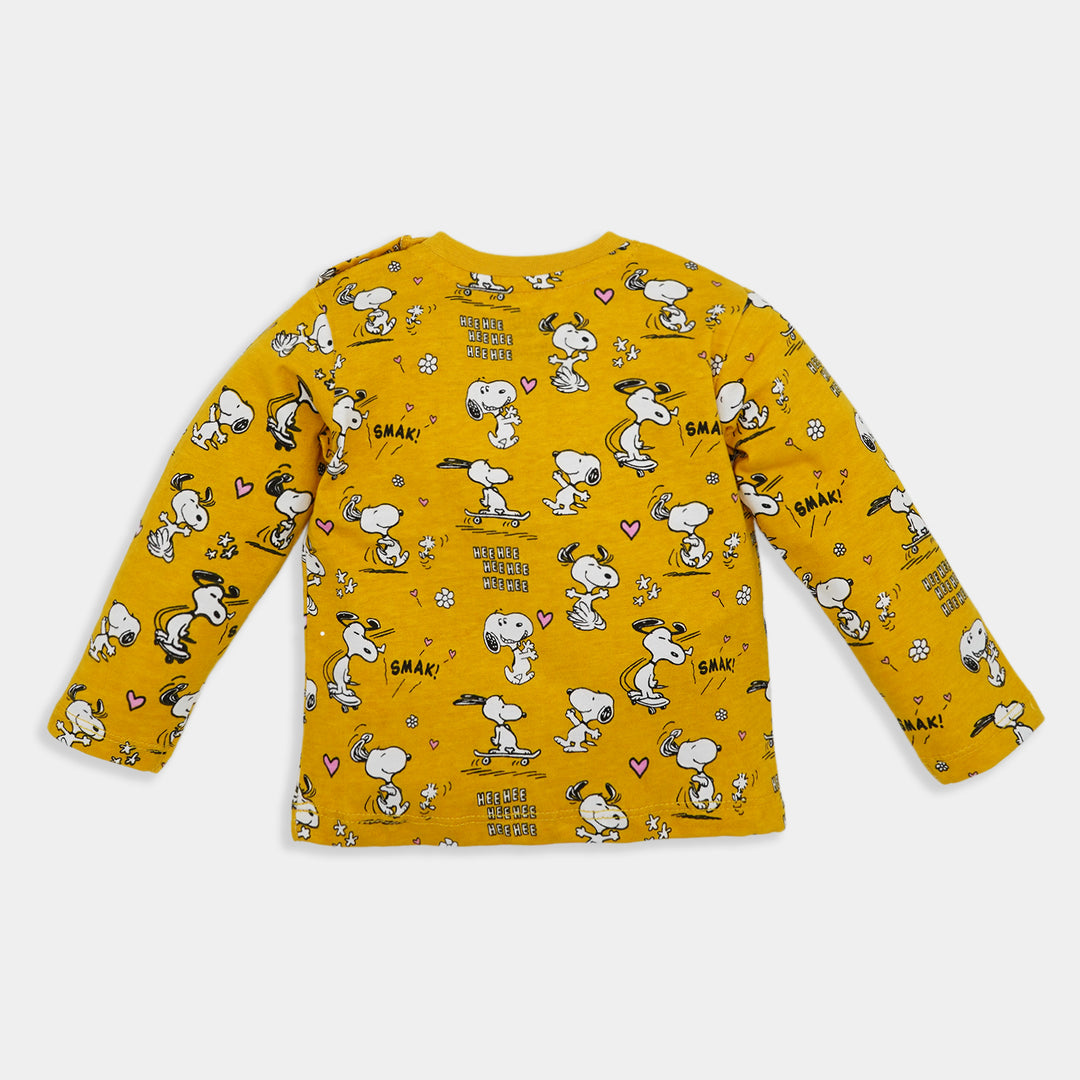Infant Girls T-Shirt Character All Over - Yellow