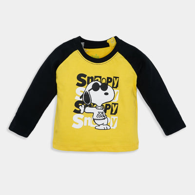 Infant Boys Round Neck T-Shirt Funday-Yellow