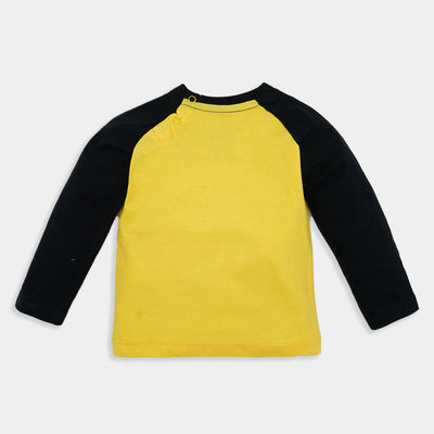 Infant Boys Round Neck T-Shirt Funday-Yellow